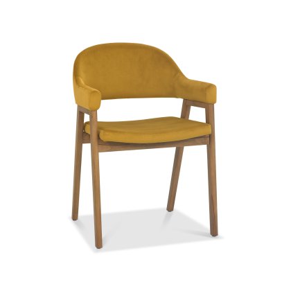 Clifton Upholstered Arm Chair - Mustard Velvet Clifton Upholstered Arm Chair - Mustard Velvet