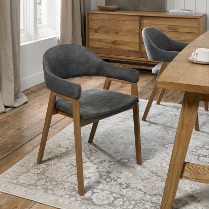 Clifton Upholstered Arm Chair - Dark Grey Clifton Upholstered Arm Chair - Dark Grey