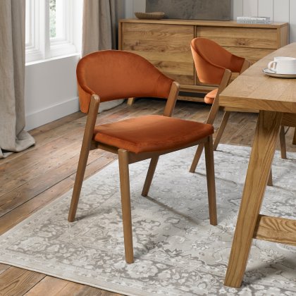 Clifton Upholstered Dining Chair - Rust Velvet Clifton Upholstered Dining Chair - Rust Velvet