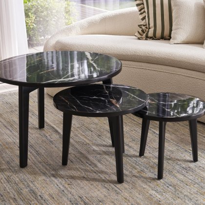 Voy Lamp Table - Black Marble Print Voy Lamp Table - Black Marble Print