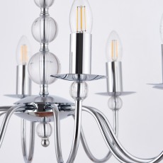 Chrome 8 Light Fitting with Spheres 2