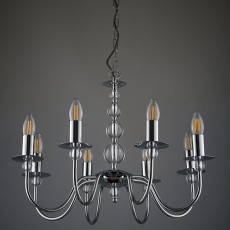 Chrome 8 Light Fitting with Spheres 6