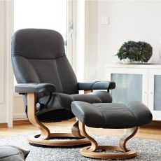 Stressless Consul Large Chair and Stool Classic Base 4