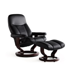 Stressless Consul Medium Chair and Stool Classic Base 2