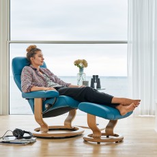 Stressless Consul Medium Chair and Stool Classic Base 6