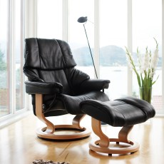 Stressless Reno Medium Chair & Stool Classic Base 6