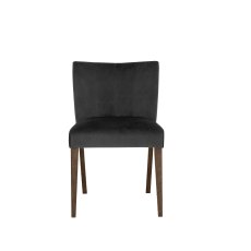 TRINITY DARK OAK DINING Cookes Collection Trinity Gun Metal Velvet Dining Chair