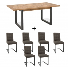 Cookes Collection Iris Extending Dining Table & 6 Cantilever Chairs