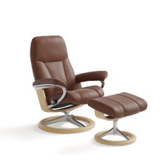 Stressless Consul Small Chair & Stool Signature Base 2