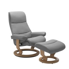 Stressless View Medium Chair & Stool Classic Base 1