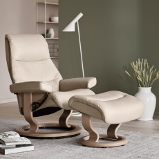 Stressless View Medium Chair & Stool Classic Base 5