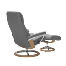 Stressless View Medium Chair & Stool Signature Base 4