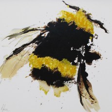 Scruffy Bumblebee Liquid Art I Framed Print