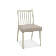 Cookes Collection Romy Low Back Slatted Chair Grey Bonded Leather