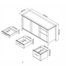 Cookes Collection Romy Soft Grey Wide Sideboard 5