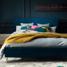 Cookes Collection Pleated Bedframe Teal 2