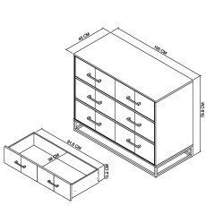 Cookes Collection Rotterdam 3 Drawer Wide Chest 7