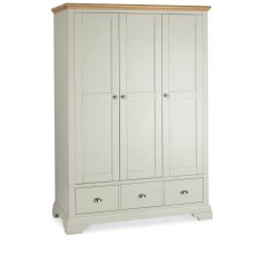 Cookes Collection Camden Soft Grey and Pale Oak Triple Wardrobe 