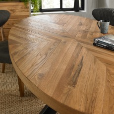 Saturn Rustic Oak Dining Table 5