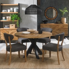 Saturn Rustic Oak Circular Table 2