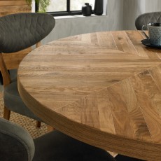 Saturn Rustic Oak Circular Table 4