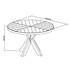 Saturn Rustic Oak Circular Table 6