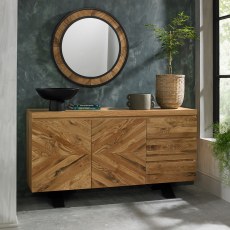 Saturn Rustic Oak Wide Sideboard 2