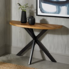 Saturn Rustic Oak Console Table 2