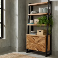 Saturn Rustic Oak Open Fisplay Unit 2