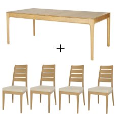 Ercol Romana Extending Dining Table & 4 Chairs 2