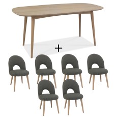 Fino Scandi Oak Dining Table & 6 Chairs 2