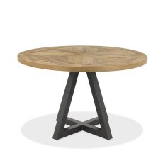 Iris Rustic Oak Round Dining Table & 4 Chairs 3