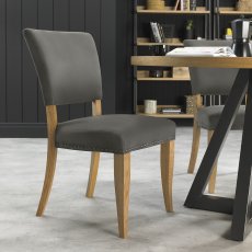 Iris Rustic Oak Round Dining Table & 4 Chairs 5