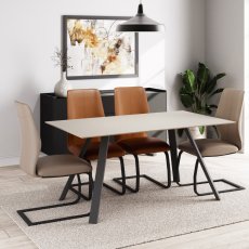 Qaurtz Large Dining Table & 4 Chairs 1