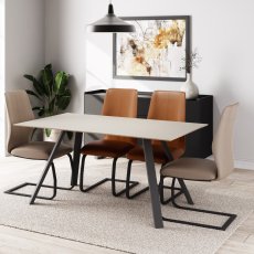 Qaurtz Large Dining Table & 4 Chairs 2