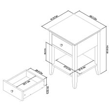 Ashley White 1 Drawer Nightstand 6