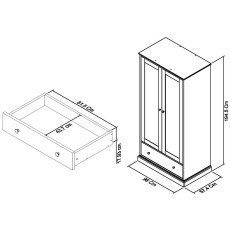 Ashley White Double Wardrobe 6