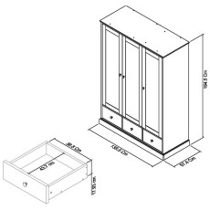 Ashley White Triple Wardrobe 7