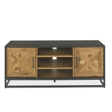 Cookes Collection Rustic Oak & Peppercorn Entertainment Unit 1