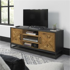 Cookes Collection Rustic Oak & Peppercorn Entertainment Unit 2