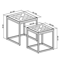 Iris Fumed Oak Nest of Tables 4