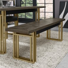 Iris Fumed Oak Dining Bench 2