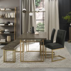 Iris Fumed 4-6 Extending Table, 2x Chairs & Bench 2