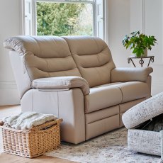 G Plan Ledbury 2 Seater Single Power Recliner Sofa RHF with Headrest & Lumbar in Leather 2