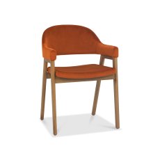 Clifton Upholstered Arm Chair - Rust Velvet 1