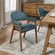 Clifton Upholstered Arm Chair - Azure Velvet 2