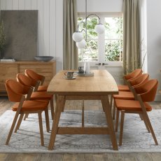 Clifton Upholstered Dining Chair - Rust Velvet 6