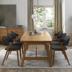 Clifton Upholstered Dining Chair - Dark Grey 6