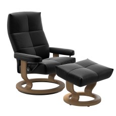 Stressless David Medium Chair & Stool Classic Base 1