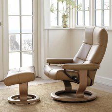 Stressless David Medium Chair & Stool Classic Base 5